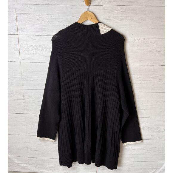 Nic + Zoe Sweater Womens Size XXL Black Onyx Cozy Up Twirl Open Front Cardigan - Picture 11 of 16